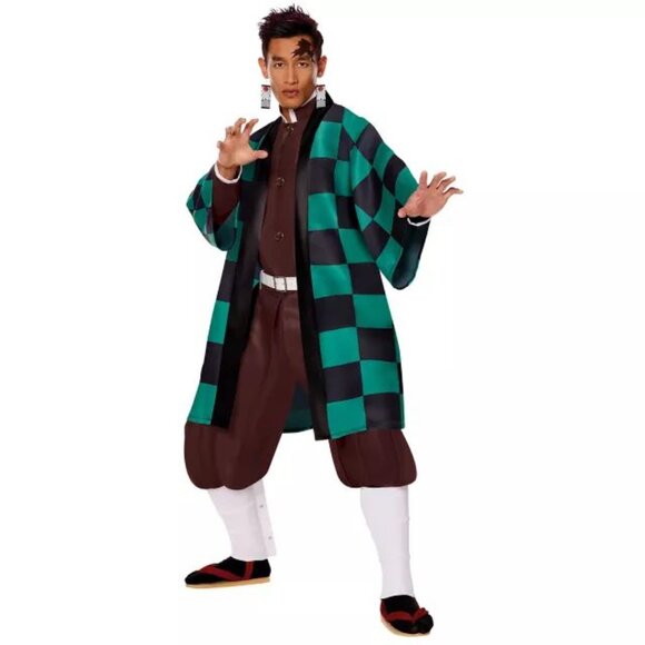 Demon Slayer Adult Tanjiro Halloween Costume Cosplay - Picture 1 of 7